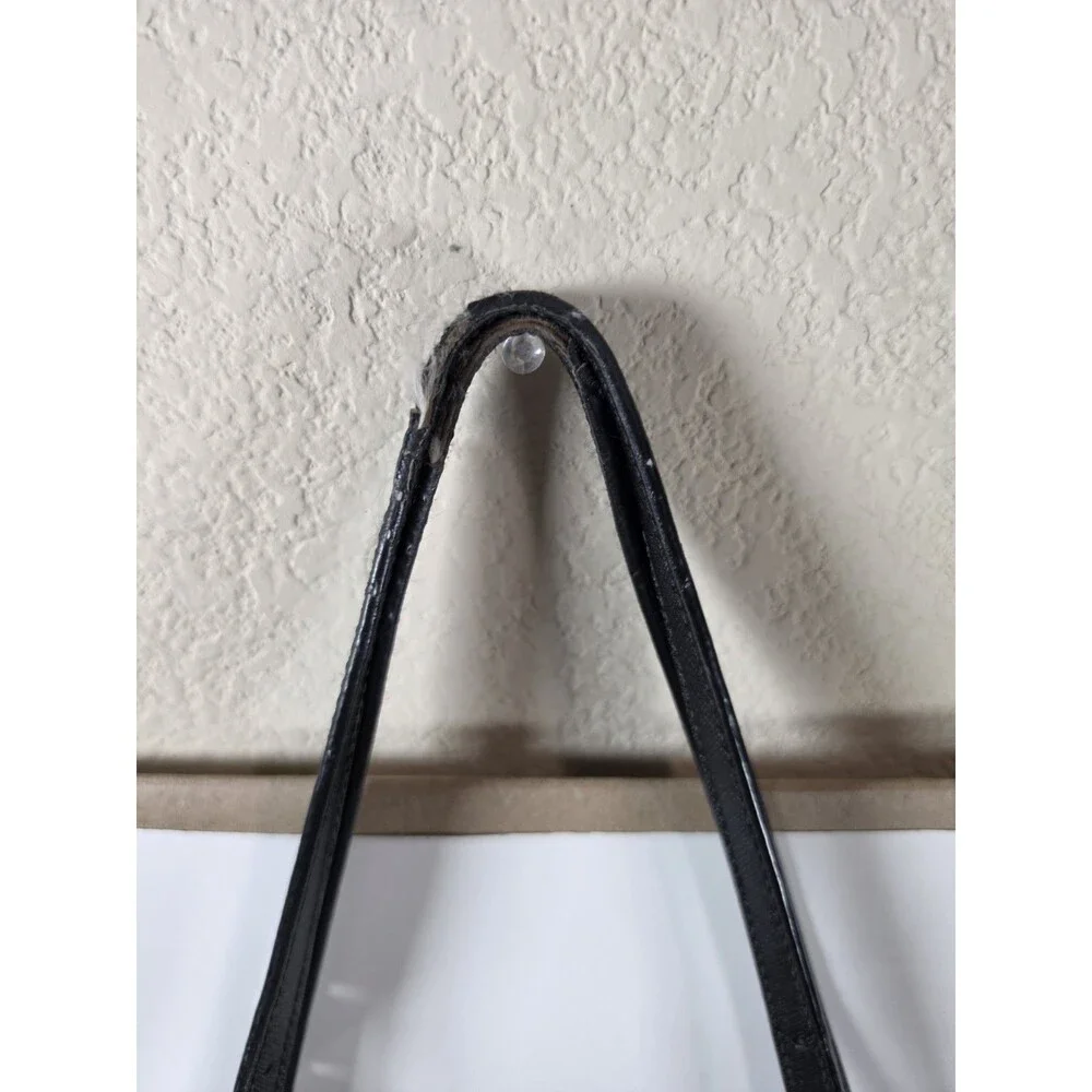 TORY BURCH Emerson/York Buckle Tote Saffiano Leather Designer Shoulder Bag BLACK